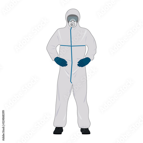 Protective suit. Vector illustration on white background.