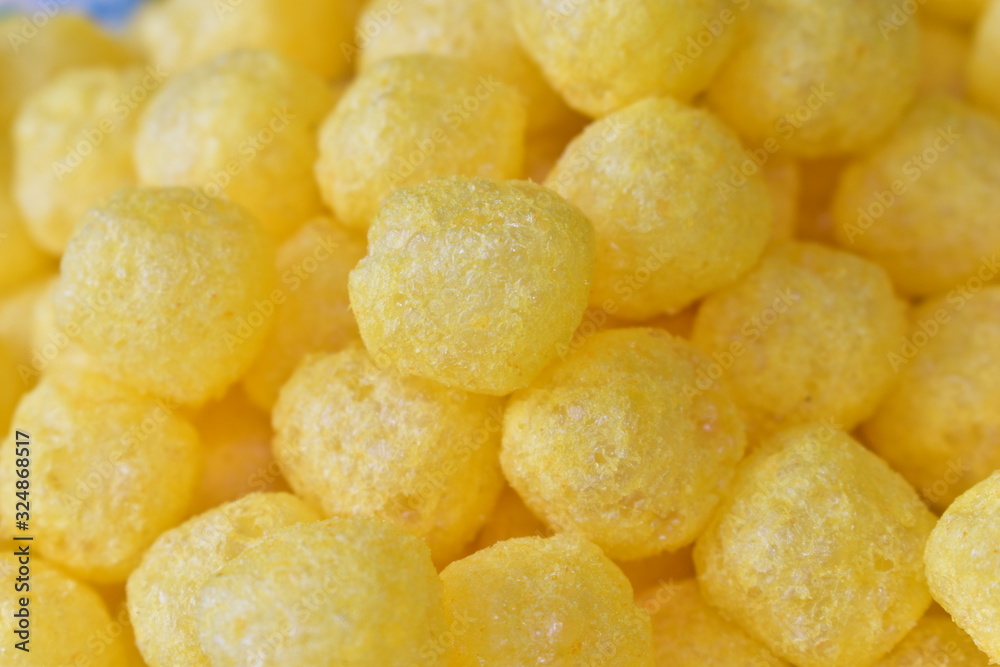 Yellow corn cheese balls yummy for beer Yellow corn cheese balls yummy for beer