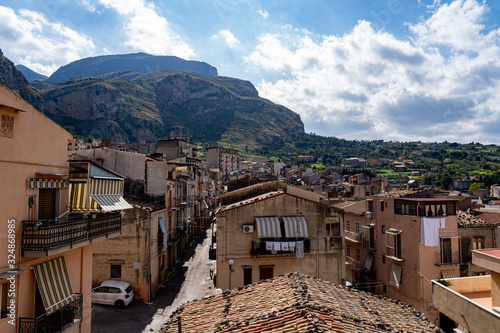 Wicdow view of Collesano Italy (Sicily)