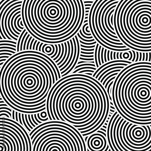 Vector geometric lines circle concentric circles pattern,Seamless psychedelic elements
