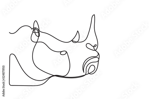 Rhino, line drawing style,vector design photo