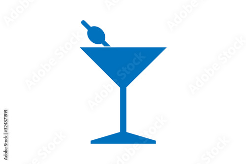 cocktail Icon, wine glass icon Vector illstration