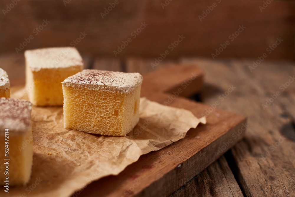 Closeup Milk cake.