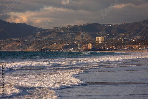 Santa Monica pier, iconical view from California coast, United States. © Jorge Argazkiak