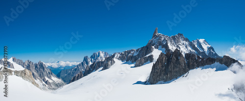 Monte Bianco panoramic landscape with Dente Del Gigante