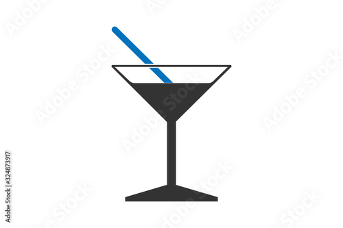 cocktail Icon, wine glass icon Vector illstration