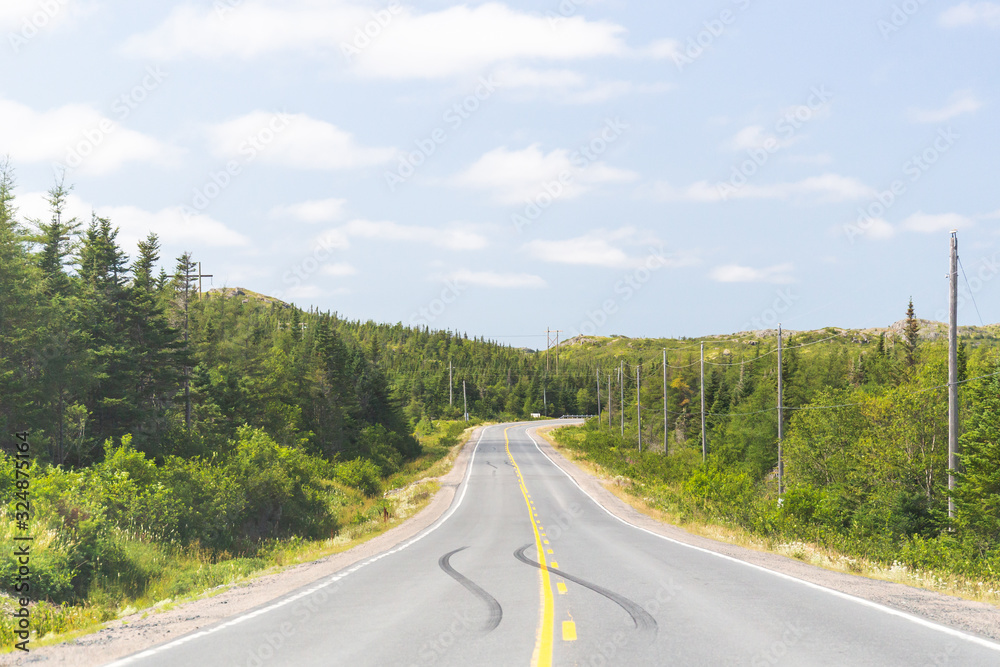Coastal road in Gros Morne National Park, Newfoundland, Canada