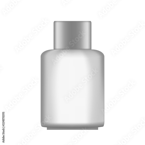 Vector blank realistic square bottle with cap isolated on white background