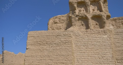 Landscape view of the Ruins of Jiaohe in Xinjiang Province China.