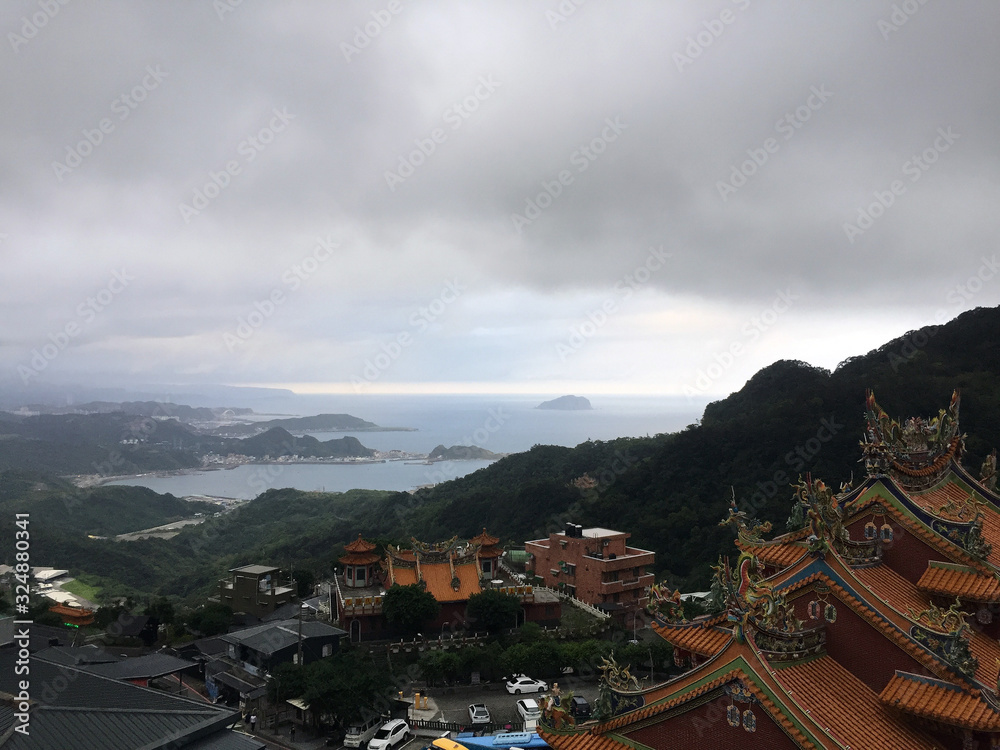 Jinguashih, Taiwan - 10th October 2017 : Scenery from the hill in Jinguashih, Taiwan