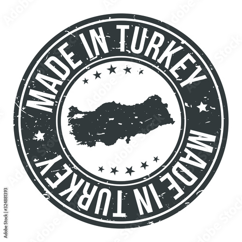 Made in Turkey Map. Quality Original Stamp Design Vector Art.
