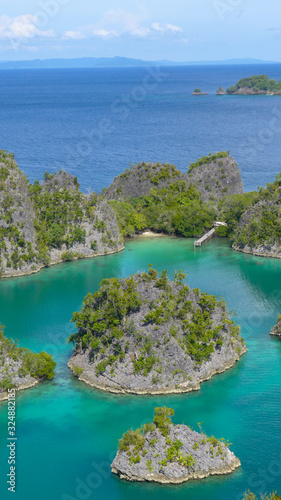heavenly and remote islands. Piaynemo Lagoon, Fam Archipelago, North Raja Ampat, one of the most beautiful and pristine lagoon in Indonesia
