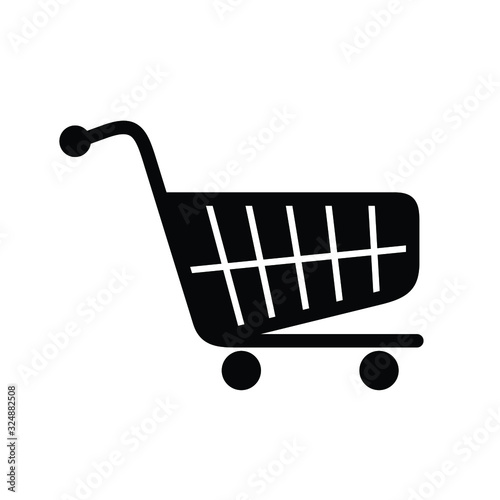 shopping cart illustration, web icon, flat style