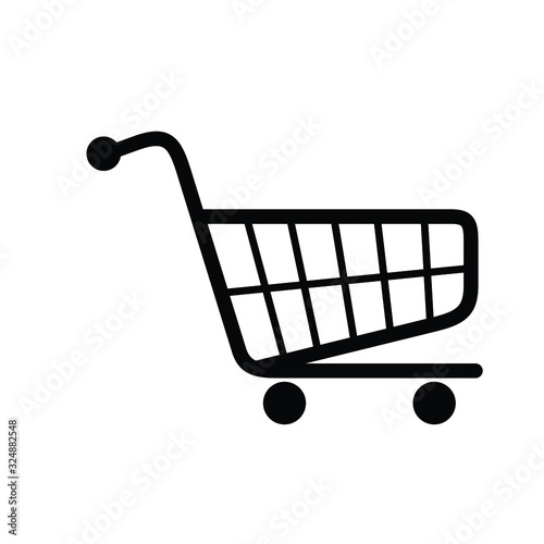 shopping cart illustration, web icon, flat style