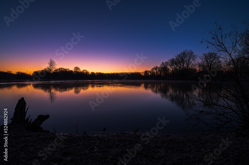 sunset on the lake