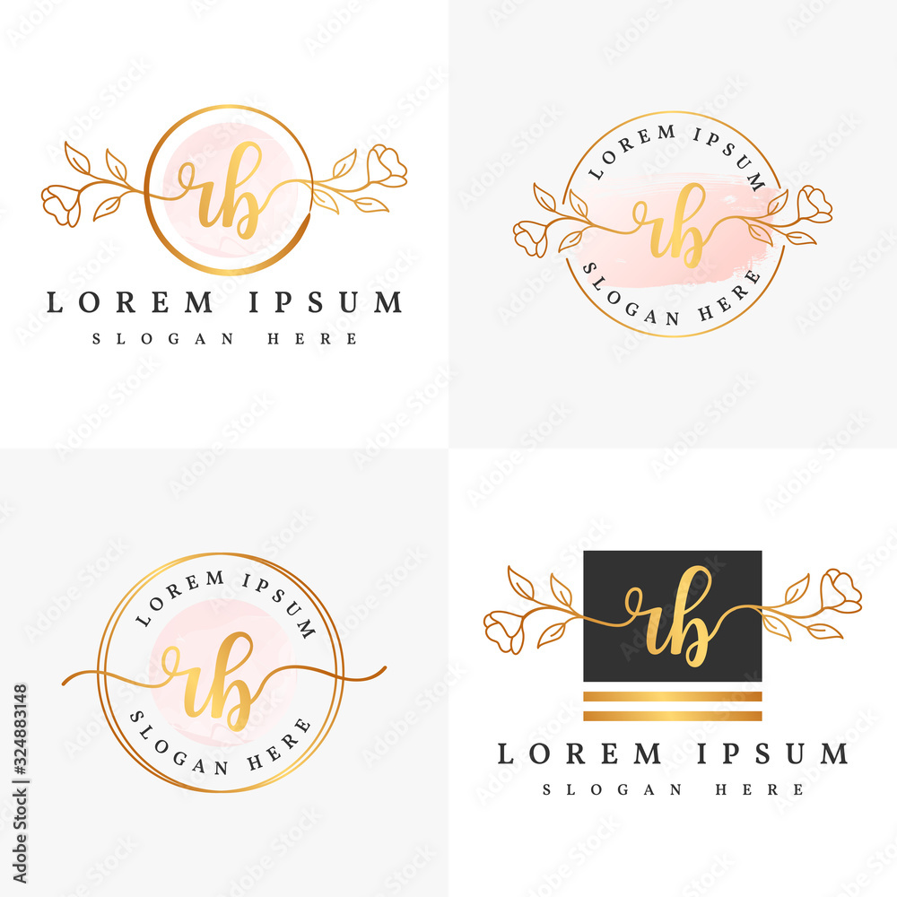 Initial rb feminine logo collections template premium vector Stock ...