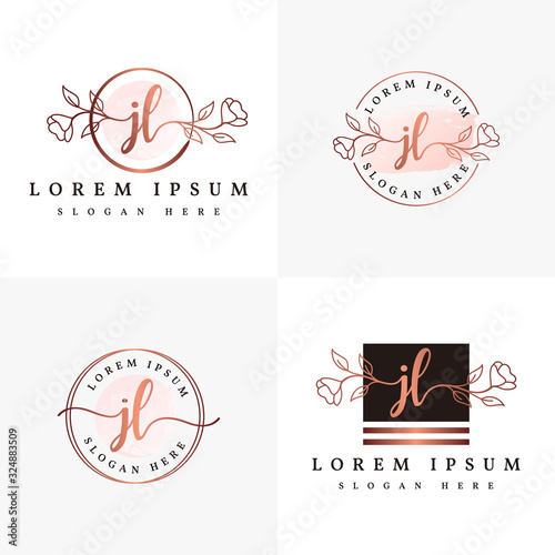 Initial jl feminine logo collections template premium vector