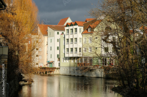 old town houses on a river