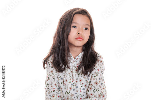 Portrait of a cute girl Isolated over white background