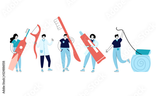 Vector illustration of tooth care