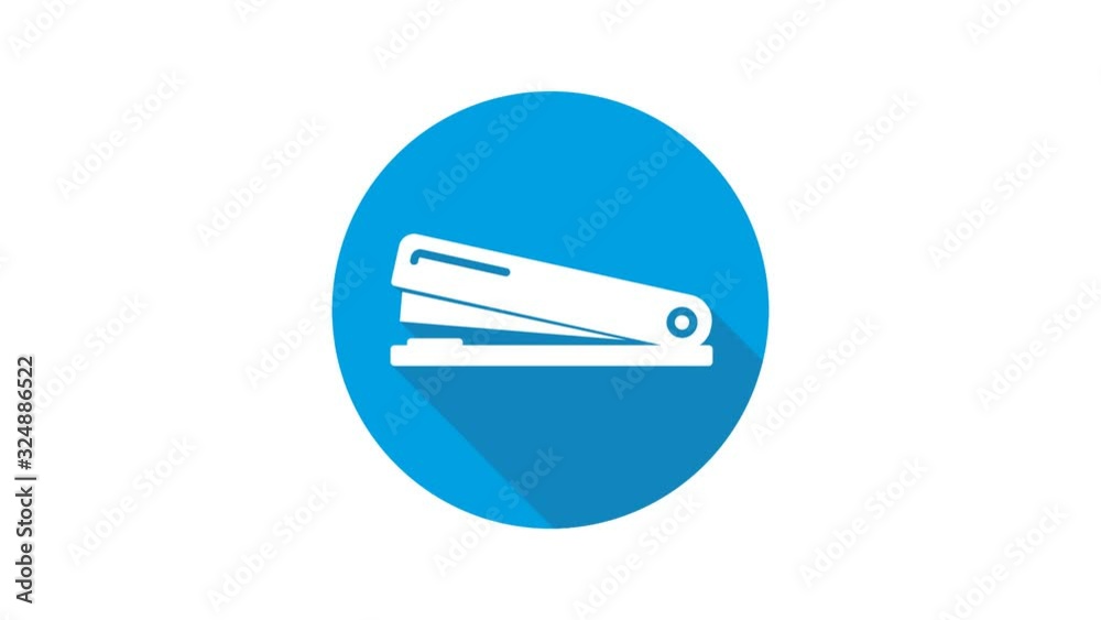 Blue motion graphic icon animation stapler Blue motion graphic icon animation stapler
