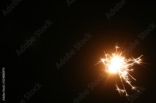 sparkler on black background