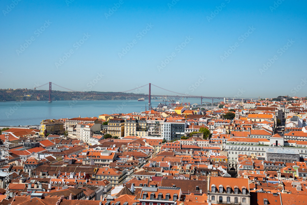 aerial view of lisbon portugal photo