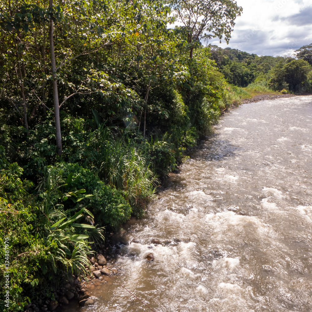 Im Tirimbina Reservat bei Puerto Viejo gelangt man über eine der längsten Hängebrücken Costa Ricas direkt in den tropischen Regenwald mit seiner exotischen Flora und Fauna Im Tirimbina Reservat bei Puerto Viejo gelangt man über eine der längsten Hängebrücken Costa Ricas direkt in den tropischen Regenwald mit seiner exotischen Flora und Fauna