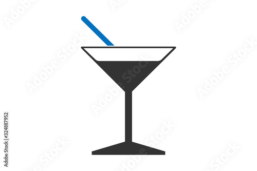 cocktail Icon, wine glass icon Vector illstration