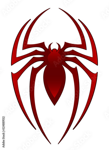 Red spider on a white background