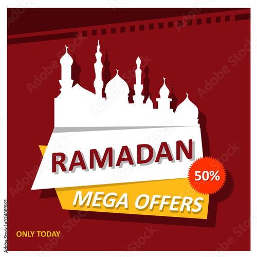 Mega sale banner template design,modern background .Vector illustration
