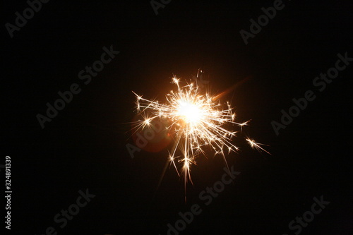 sparkler on black background