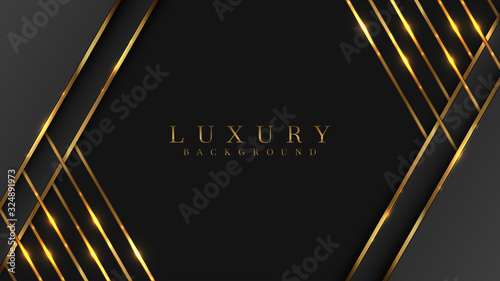 Luxury Gold Background with black metal texture in 3d abstract style. Illustration from vector about modern template design for strong feeling and technology and futurism.