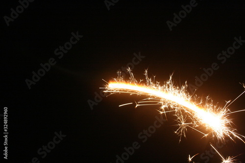 sparkler on black background