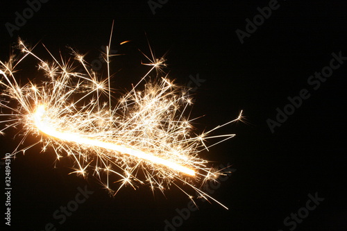 sparkler on black background