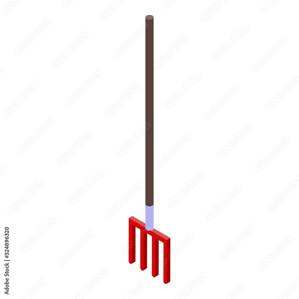 Naklejka premium Farm fork icon. Isometric of farm fork vector icon for web design isolated on white background