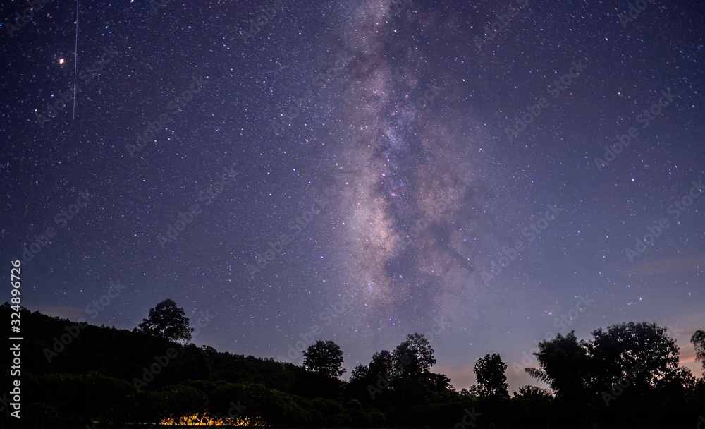 The stars and the milky way in the night sky are very beautiful. The stars and the milky way in the night sky are very beautiful.
