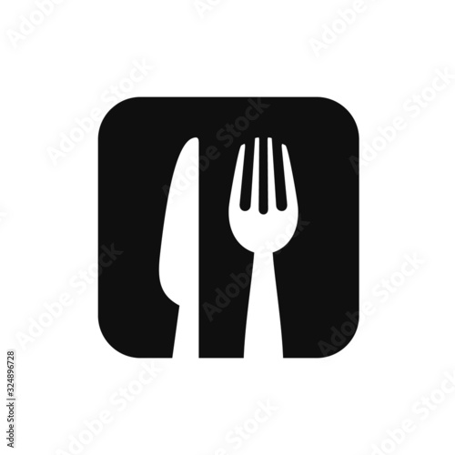 Fork knife spoon graphic symbols. Vector cutlery icons, isolated utensil image or tableware black silhouettes