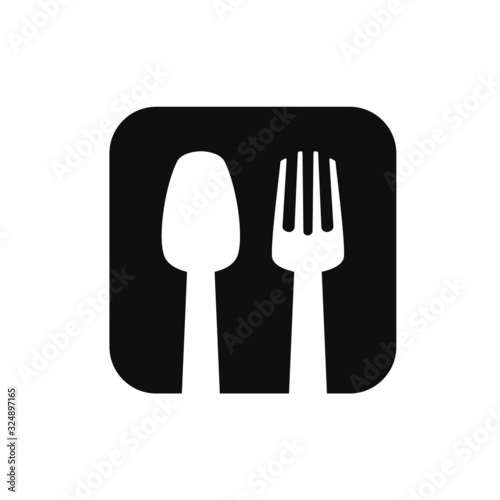 Fork knife spoon graphic symbols. Vector cutlery icons, isolated utensil image or tableware black silhouettes