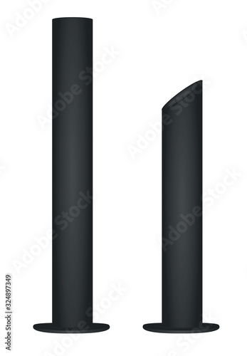 Metallic barrier post. vector illustration