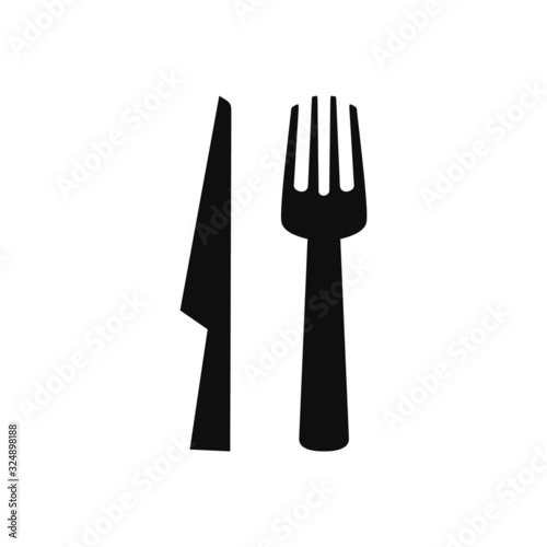 Fork knife spoon graphic symbols. Vector cutlery icons, isolated utensil image or tableware black silhouettes