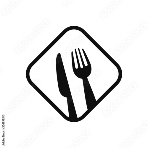 Fork knife spoon graphic symbols. Vector cutlery icons, isolated utensil image or tableware black silhouettes