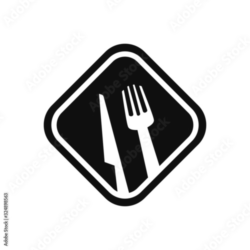 Fork knife spoon graphic symbols. Vector cutlery icons, isolated utensil image or tableware black silhouettes