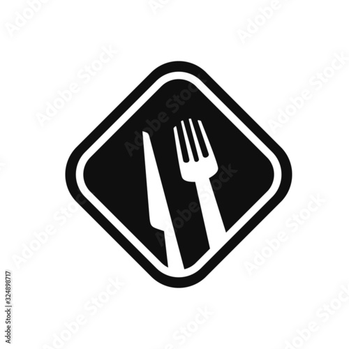 Fork knife spoon graphic symbols. Vector cutlery icons, isolated utensil image or tableware black silhouettes