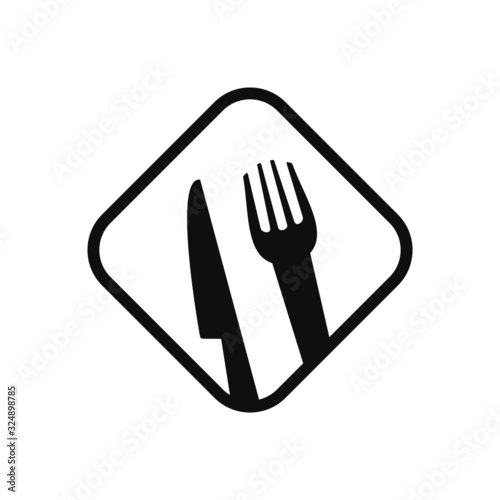 Fork knife spoon graphic symbols. Vector cutlery icons, isolated utensil image or tableware black silhouettes