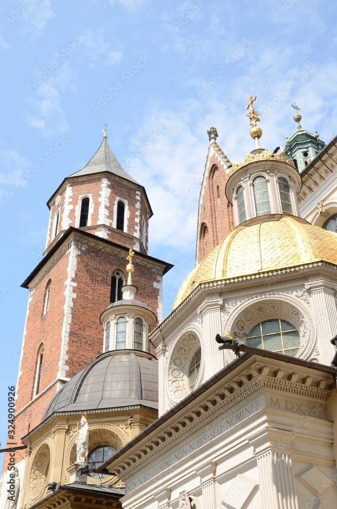 Domes of Krakow cathedral, Poland