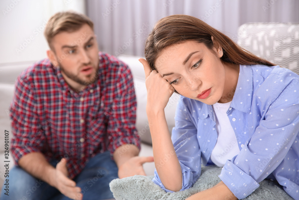 Couple having quarrel at home. Relationship problems Couple having quarrel at home. Relationship problems