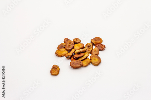 Dry assorted beans isolated on white background