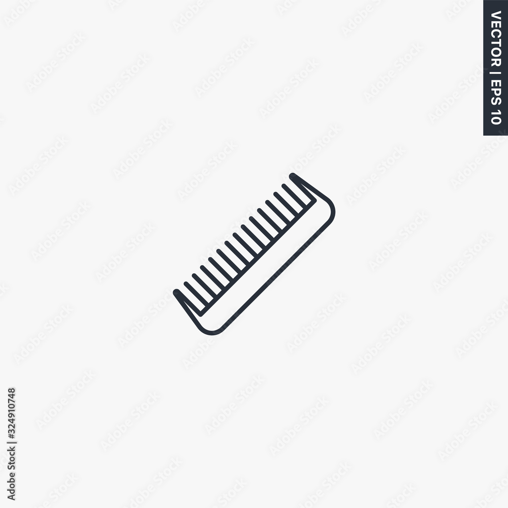 Comb, linear style sign for mobile concept and web design Comb, linear style sign for mobile concept and web design