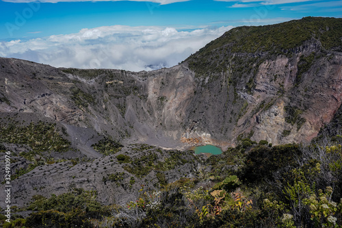 Beautiful aerial view of the Irazu Volcano in Costa Rica  photo